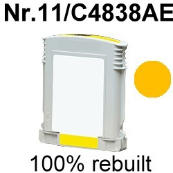 Drucker-Patrone rebuilt HP (Nr.11/C4838AE) Yellow HP Business InkJet-1000/1100/1200/2200/2230/2250/2280/2300/2600/2800, HP DesignJet-10/20/50/70/100/110/111/120/9100/9110/9120/9130/K850