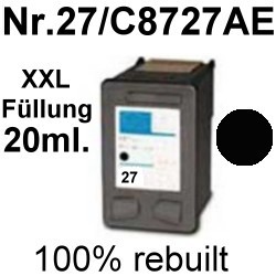 Drucker-Patrone rebuilt HP (NO.27/C8727AE) Black HP DeskJet-3320/3320V/3322/3325/3420/3425/3450/3520/3520V/3520W/3535/3550/3550V/3620/3645/36580/3650V/3651/3652/3740/3744/3745/3745V/3840/3845/5650/5650W/5652/5655/5850