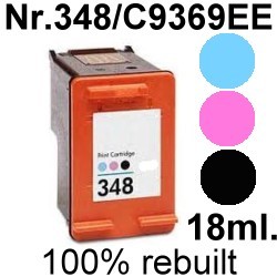 Drucker-Patrone rebuilt HP (NO.348/C9369EE) Photo-Color HP Photosmart-2500/2570/2575/2600/2605/2608/2610/2615/2700/2710/7800/7850/8000/8030/8049/8050/8100/8150/8400/8450/8700/8750/C3100/C3110/C3125/C3135/C3140/C3150/C3170/C3175/C3180C3185/C3190/C3194/C410