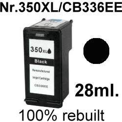 Drucker-Patrone rebuilt HP (NO.350XL/CB336EE) Black HP OfficeJet-J5700Series/J5725/J5730/J5735/J5740/J5750/J5780/J5785/J6400Series/J6405/J6410/J6415/J6424/J6450/J6480, HP Photsmart-C4200Series/C4225/C4270/C4280/C4300Series/C4324/C4340/C4345/C4380/C4384