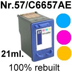 Drucker-Patrone rebuilt HP (NO.57/C6657AE) Color HP PSC-1100/1110/1200/1205/1210/1215/1217/1219/1300/1310/1312/1315/1317/1340/1345/1350/1355/2000/2100/2105/2115/2150/2170/2175/2200/2210/2400/2405/2410/2420/2450/2500/2510/2550