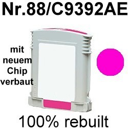 Drucker-Patrone rebuilt HP (Nr.88/C9392AE) Magenta HP OfficeJet Pro-K550/K5300/K5400/K8600/L7400/L7480/L7500/L7580/L7590/L7600/L7680/L7700/L7780/L7810/L7815/L7818