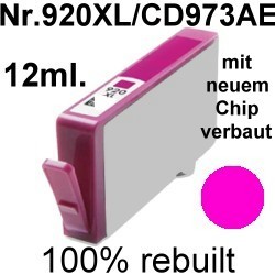 Drucker-Patrone rebuilt HP (NO.920XL/CD973AE) Magenta HP OfficeJet-6000/6000Wireless/6000 special Edition/6500A Plus/6500Wireless/7000/7000 special Edition/7500A/7500 A Wireless