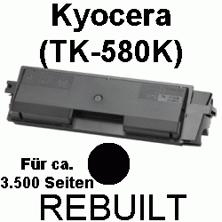 Toner-Patrone rebuilt Kyocera/Mita (TK-580K) Black FS-C 5150DN, FSC-5150 DN