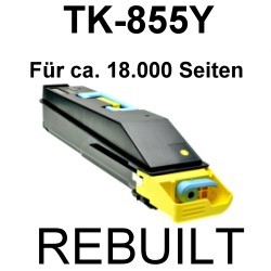 Toner-Patrone rebuilt Kyocera/Mita (TK-855Y) Yellow, Taskalfa 400 CI/Taskalfa 500 CI/Taskalfa 552 CI/Copystar CS 400 CI/CS 500 CI/CS 552 CI
