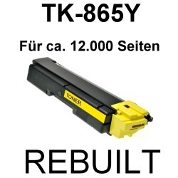 Toner-Patrone rebuilt Kyocera/Mita (TK-865Y) Yellow, Taskalfa 250 CI/300 CI/Copystar CS 250 CI