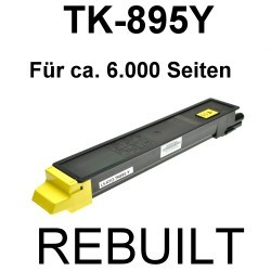 Toner-Patrone rebuilt Kyocera/Mita (TK-895Y) Yellow, FS C 8020 MFP/8025 MFP/8520 MFP/8525 MFP