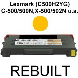Toner-Patrone rebuilt Lexmark (C500H2YG) Yellow Optra C-500/500N/C500/C500N,X-500/502N/X500/X502N