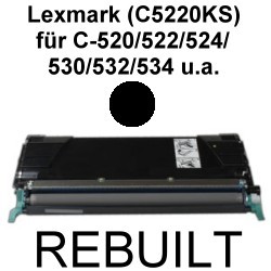 Toner-Patrone rebuilt Lexmark (C5220KS) Black Optra C520N/C522N/C524/C524DN/C524DTN/C524N/C530/C530DN/C532DN/C532N/C534DN/C534DTN/C534N