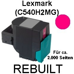 Toner-Patrone rebuilt Lexmark (C540H2MG) Magenta C540/C543/C544/C546, X543/X544/X546/X548