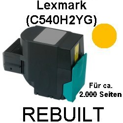 Toner-Patrone rebuilt Lexmark (C540H2YG) Yellow C540/C543/C544/C546, X543/X544/X546/X548