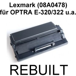 Toner-Patrone rebuilt Lexmark (08A0478) Optra E-320/322/322N, E320/E322/E322N