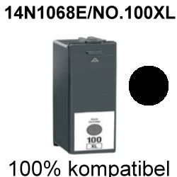 Drucker-Patrone kompatibel Lexmark (14N1092E/NO.100XL) Black Impact S-301/302/305/308, Interact S-602/605/608, Interpret S-402/405/408, Intution S-502/505/508, Prestige Pro-802/805/808, Prevail Pro-702/705/706/708/709
