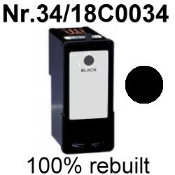 Drucker-Patrone rebuilt Lexmark (18C0034E/NO.34XL) Black Lexmark X-2500/2510/2520/2530/2550/3300/3310/3315/3330/3340/3350/3370/3380/3530/3550/4500/4530/4550/5070/5075/5200/5210/5250/5260/5270/5400/5410/5430/5435