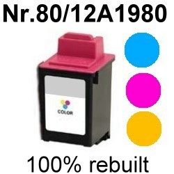 Drucker-Patrone rebuilt Lexmark (12A1980/NO.80) Color Lexmark X-63/82, Z-11/31/82, ColorJetPrinter-3200/5000/5700/5770/7000/7200, Optra Color-40/40N/45/45N, Samsung SF-3150/4300/4500/4500C, Msys-4700/4800