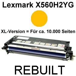 Toner-Patrone rebuilt Lexmark (X560H2YG) Yellow, X 560 DN/X 560N