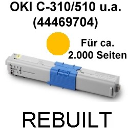 Toner-Patrone rebuilt Oki (44469704) Yellow C-310/330/331/510/511/530/531,MC-351/352/361/362/561/562