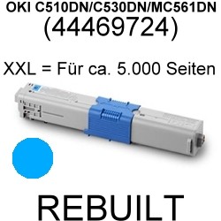 Toner-Patrone rebuilt Oki (44469724) Cyan C-510DN/C-530DN/MC-561DN