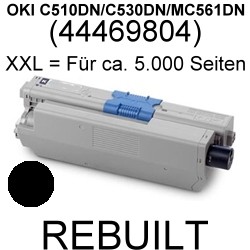 Toner-Patrone rebuilt Oki (44469804) Black C-510DN/C-530DN/MC-561DN