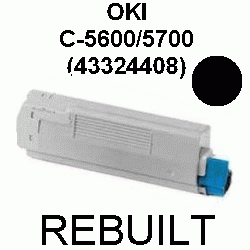Toner-Patrone rebuilt Oki (43324408) Black C-5600/5700/C5600/C5700