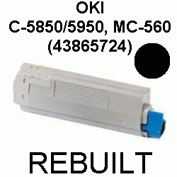 Toner-Patrone rebuilt Oki (43865724) Black C-5850/5950,C5850/C5950,MC-560/MC560