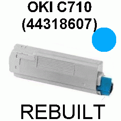 Toner-Patrone rebuilt Oki (44318607) Cyan C-710/711, C710/C711 Cdtn/DN/DTN/N/WT