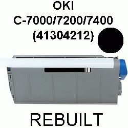 Toner-Patrone rebuilt Oki (41304212) Black C7000/C7200/C7400,C-7000/7200/7400