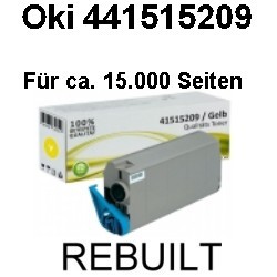 Toner-Patrone rebuilt Oki (41515209) Yellow, C 9000/C 9200/C 9200 CCS/C 9200 DN/C 9200 DXN/C 9200 N/C 9200 N CCS/C 9400/C 9400 CCS/C 9400 DXN/C 9400 DXN CCS/Executive 3000 Series/Executive 3037/Executive 3037 DXN/Executive 3037 E