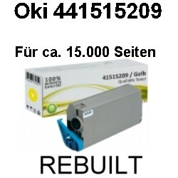 Toner-Patrone rebuilt Oki (41515209) Yellow, C 9000/C 9200/C 9200 CCS/C 9200 DN/C 9200 DXN/C 9200 N/C 9200 N CCS/C 9400/C 9400 CCS/C 9400 DXN/C 9400 DXN CCS/Executive 3000 Series/Executive 3037/Executive 3037 DXN/Executive 3037 E