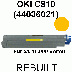 Toner-Patrone rebuilt Oki (44036021) Yellow C-910, C910 DN, C910N, C910DN, C910 N, C-910DN, C-910N