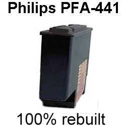 Drucker-Patrone rebuilt Philips (PFA-441) Black, Faxjet 520/520 Series/525/555/IPF 525