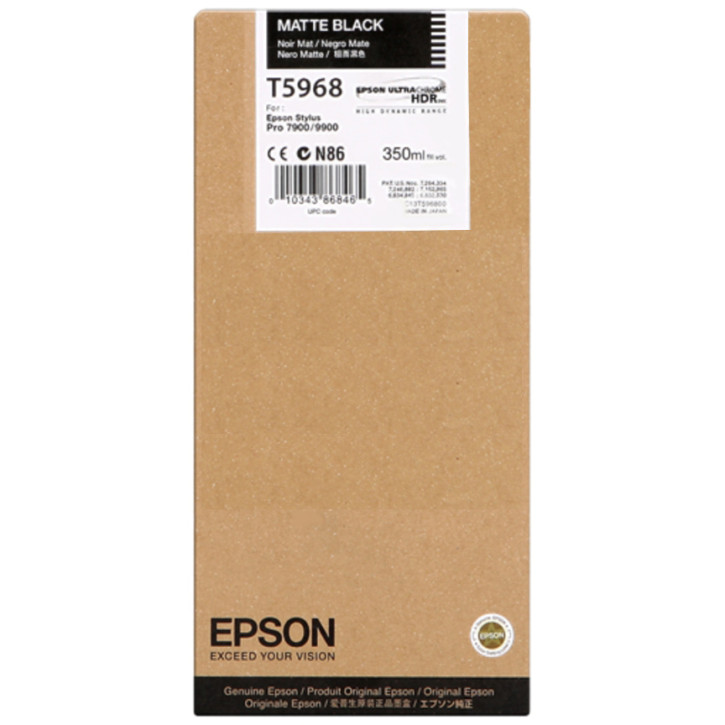 Original Epson T5968 (C13T596800) MATTE BLACK, Inhalt 350ml (Sonderaktion)